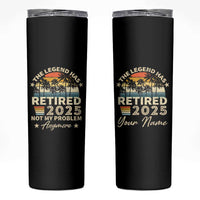 Personalized Retirement Gifts Skinny Tumbler Custom Name Vintage The Legend Has Retired Est 2025