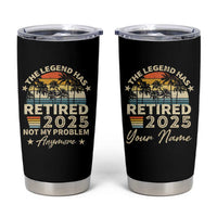 Personalized Retirement Gifts Tumbler Cup Custom Name Vintage The Legend Has Retired Est 2025