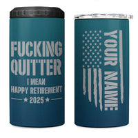 Personalized Retirement Gifts 4 in 1 Can Cooler Tumbler Custom Name Fucking Quitter Mean Happy Retirement 2025
