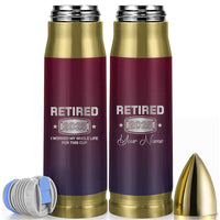 Personalized Retirement Gifts For Men Bullet Tumbler Custom Name Retired 2025 Not My Problem Anymore
