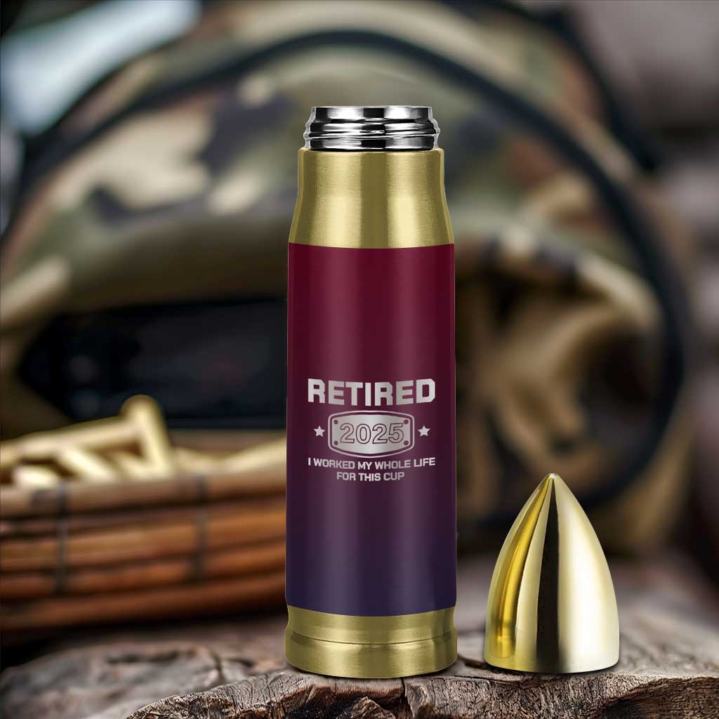 Personalized Retirement Gifts For Men Bullet Tumbler Custom Name Retired 2025 Not My Problem Anymore