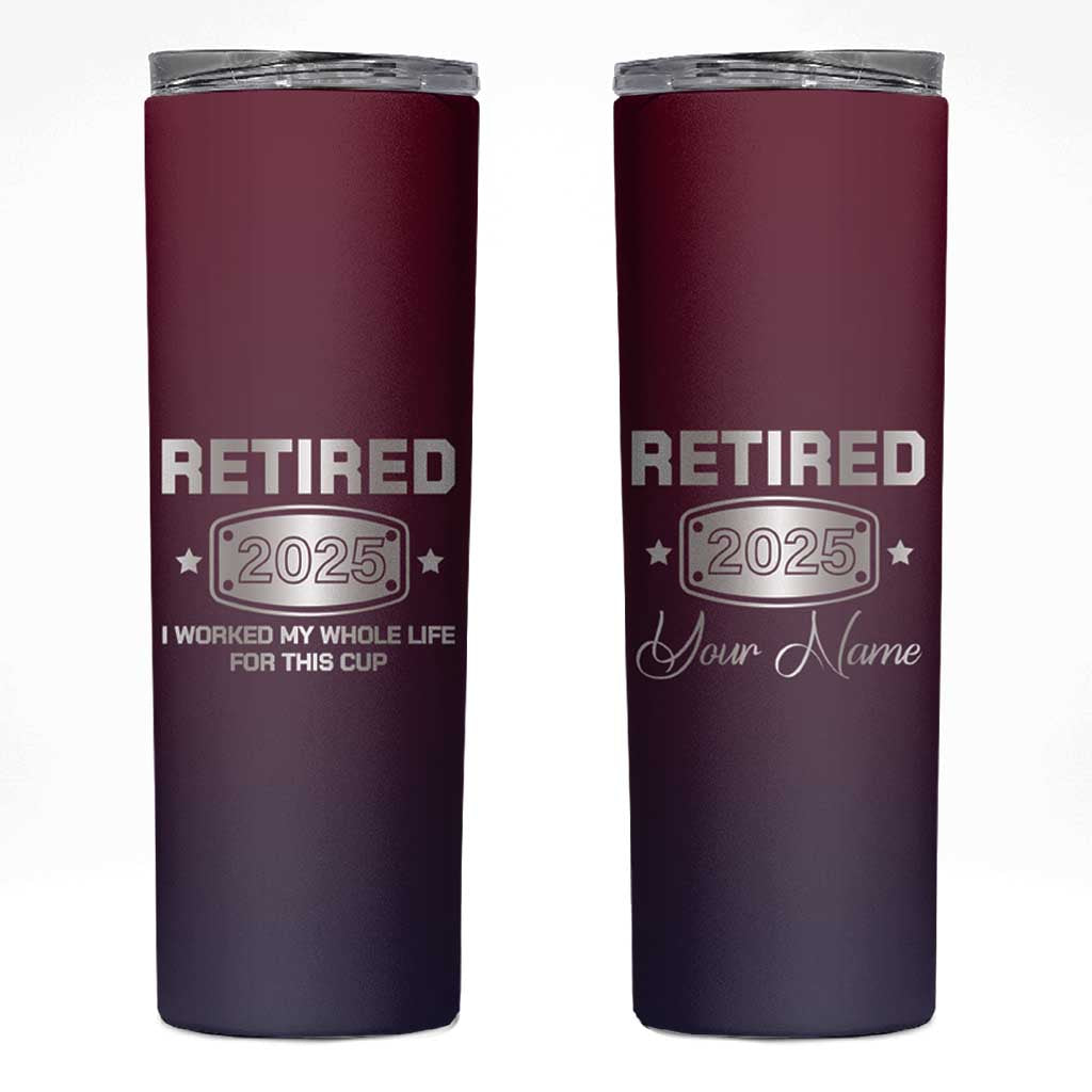 Personalized Retirement Gifts For Men Skinny Tumbler Custom Name Retired 2025 Not My Problem Anymore