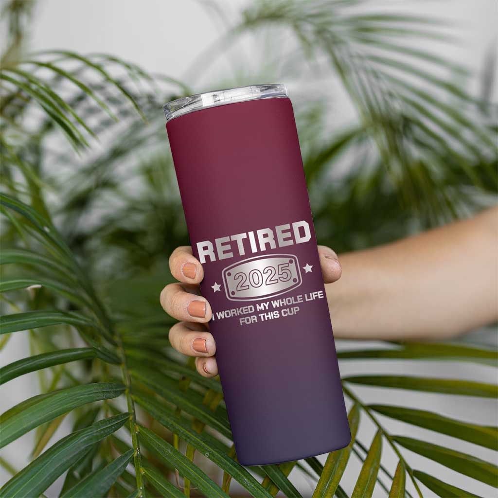 Personalized Retirement Gifts For Men Skinny Tumbler Custom Name Retired 2025 Not My Problem Anymore