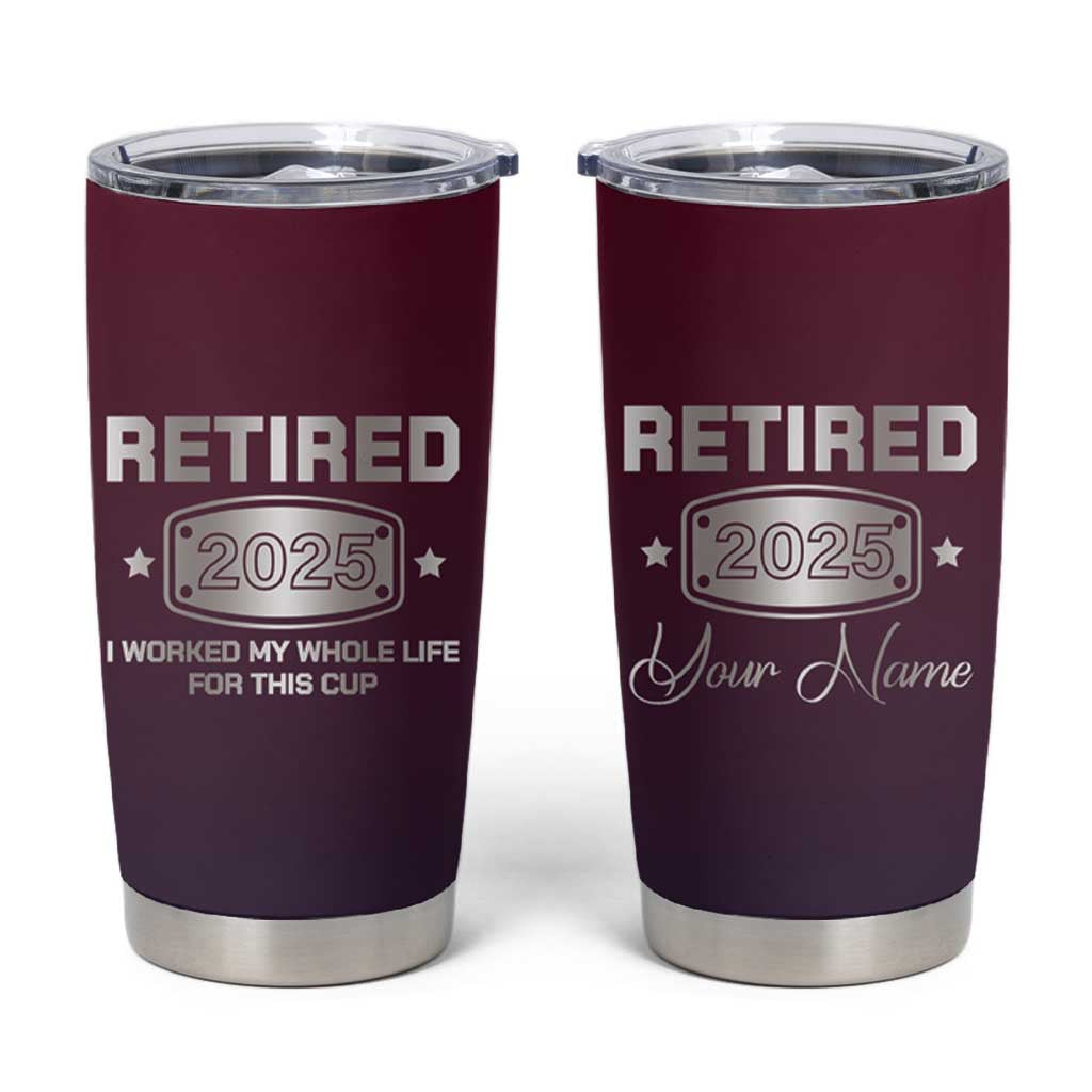 Personalized Retirement Gifts For Men Tumbler Cup Custom Name Retired 2025 Not My Problem Anymore