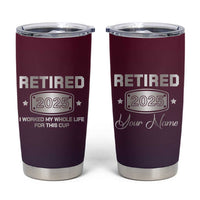 Personalized Retirement Gifts For Men Tumbler Cup Custom Name Retired 2025 Not My Problem Anymore