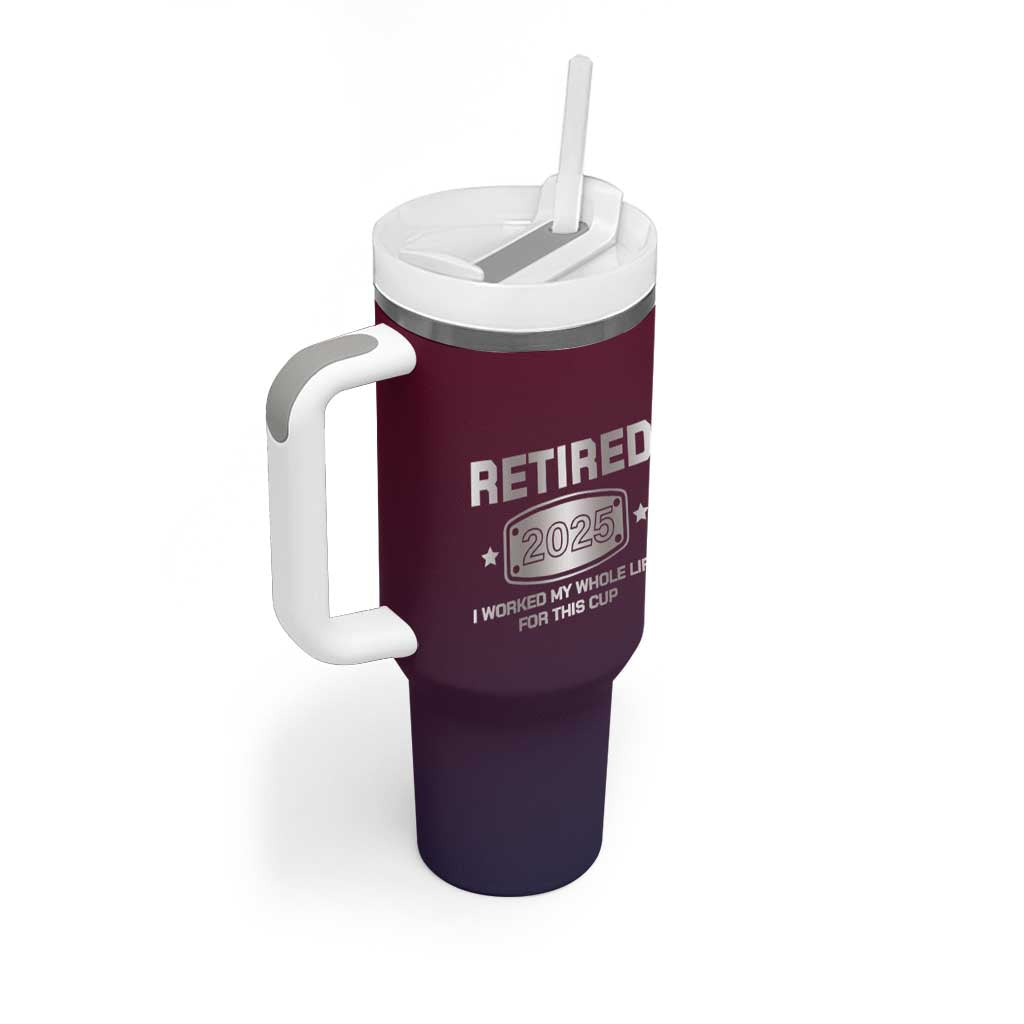 Personalized Retirement Gifts For Men Tumbler With Handle Custom Name Retired 2025 Not My Problem Anymore