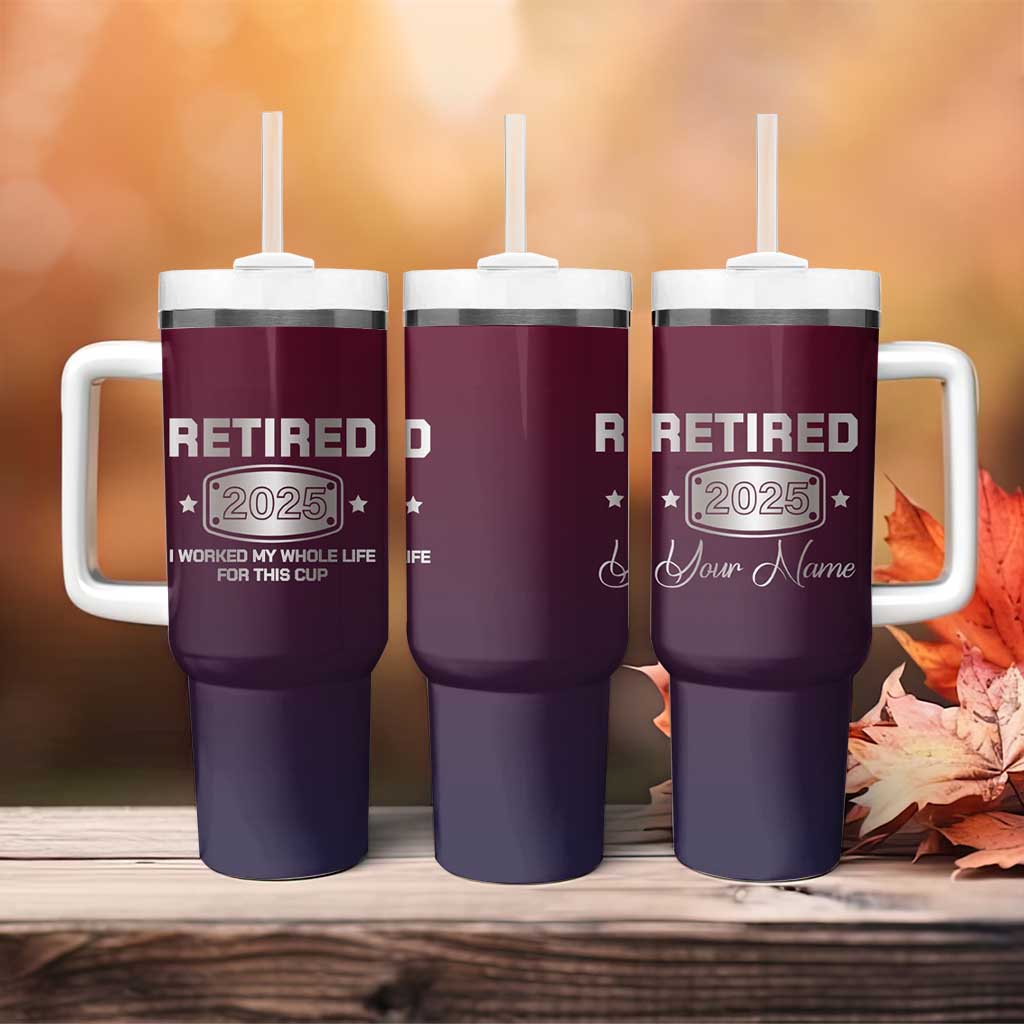Personalized Retirement Gifts For Men Tumbler With Handle Custom Name Retired 2025 Not My Problem Anymore