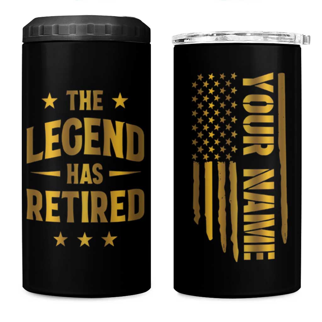 Personalized Retirement Gifts 4 in 1 Can Cooler Tumbler Custom Name The Legend Has Retired