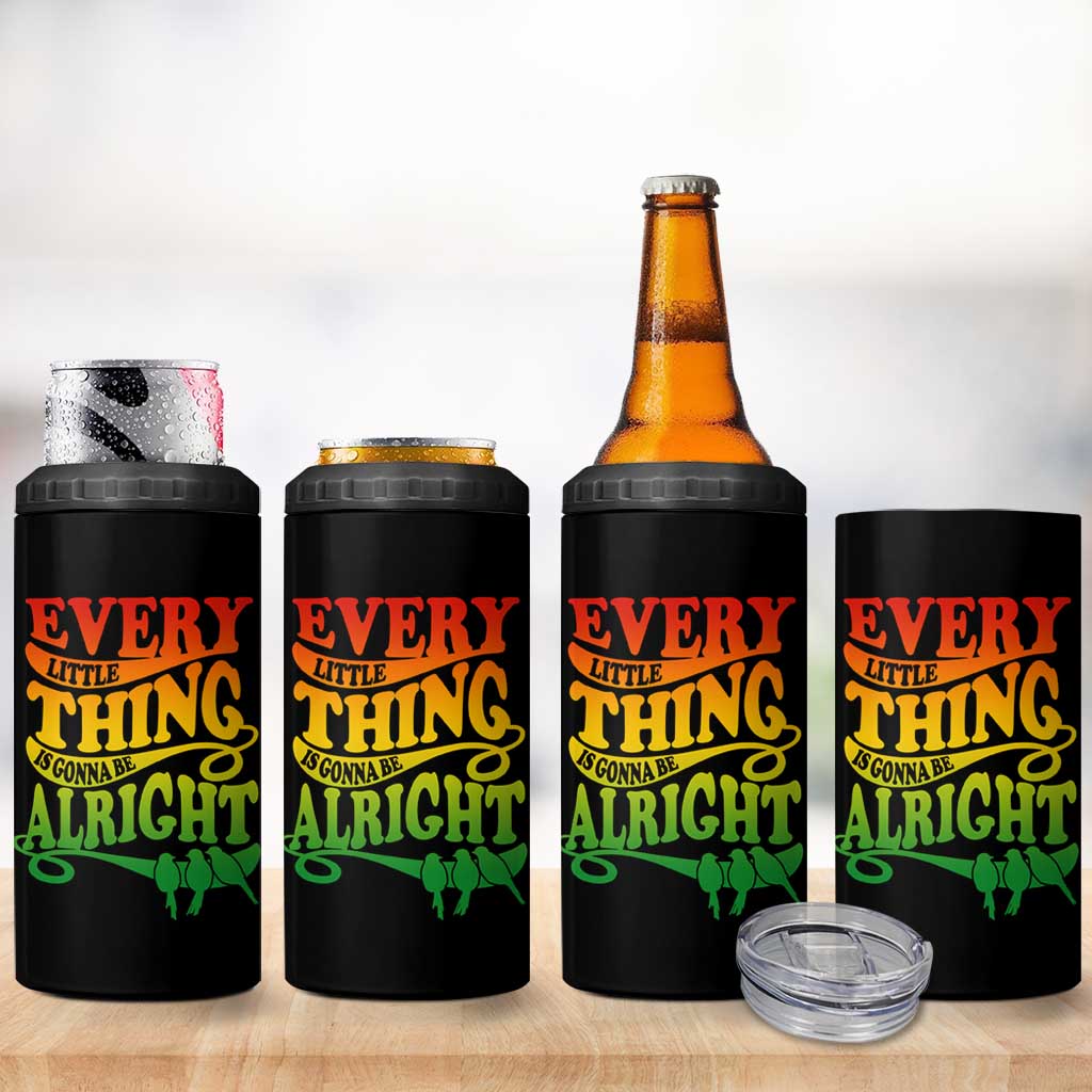 Jamaica Reggae 4 in 1 Can Cooler Tumbler Every Little Thing Gonna Be Alright Good Vibes - Wonder Print Shop