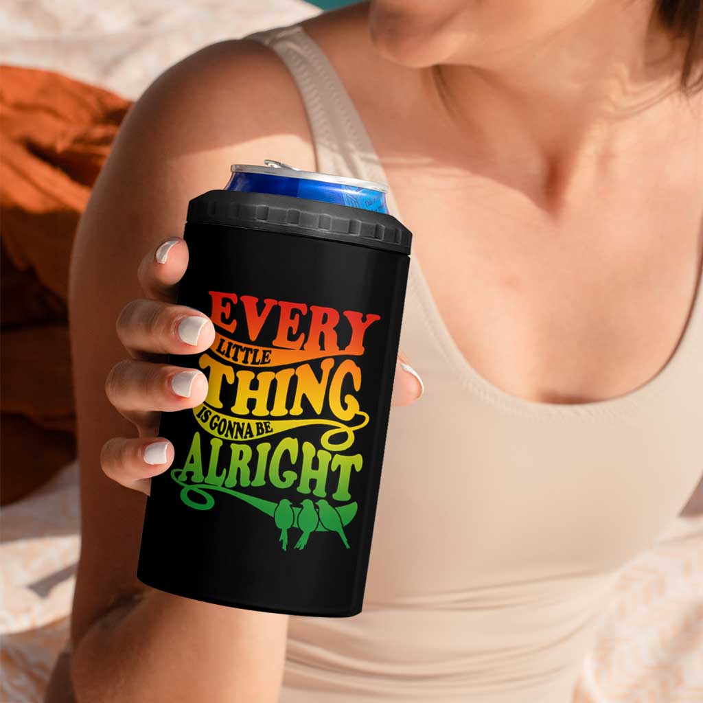 Jamaica Reggae 4 in 1 Can Cooler Tumbler Every Little Thing Gonna Be Alright Good Vibes - Wonder Print Shop