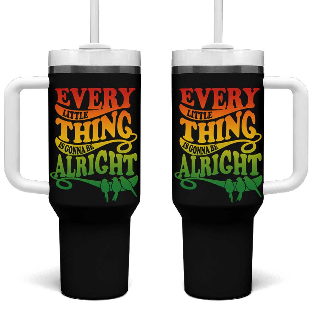 Jamaica Reggae Tumbler With Handle Every Little Thing Gonna Be Alright Good Vibes - Wonder Print Shop