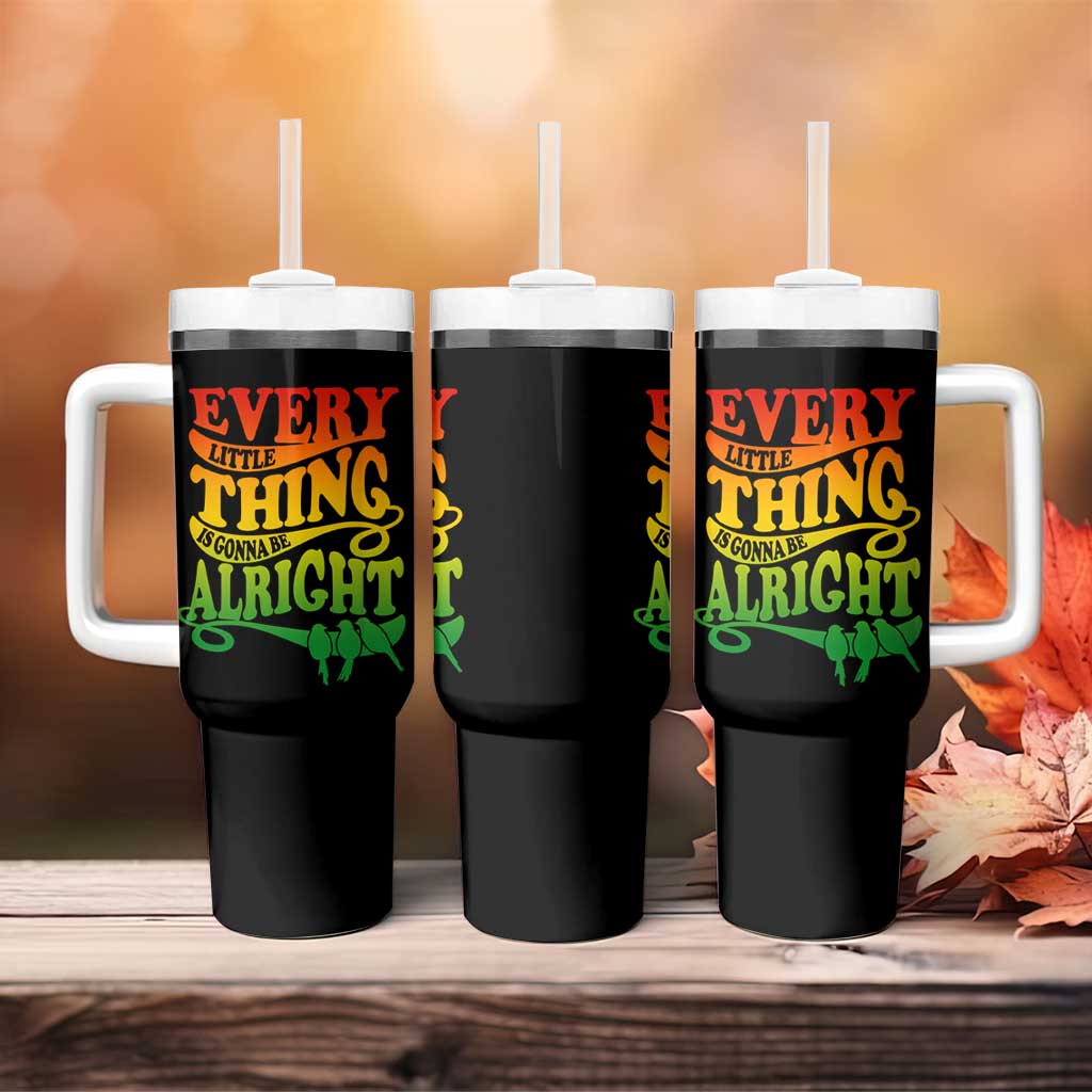 Jamaica Reggae Tumbler With Handle Every Little Thing Gonna Be Alright Good Vibes - Wonder Print Shop
