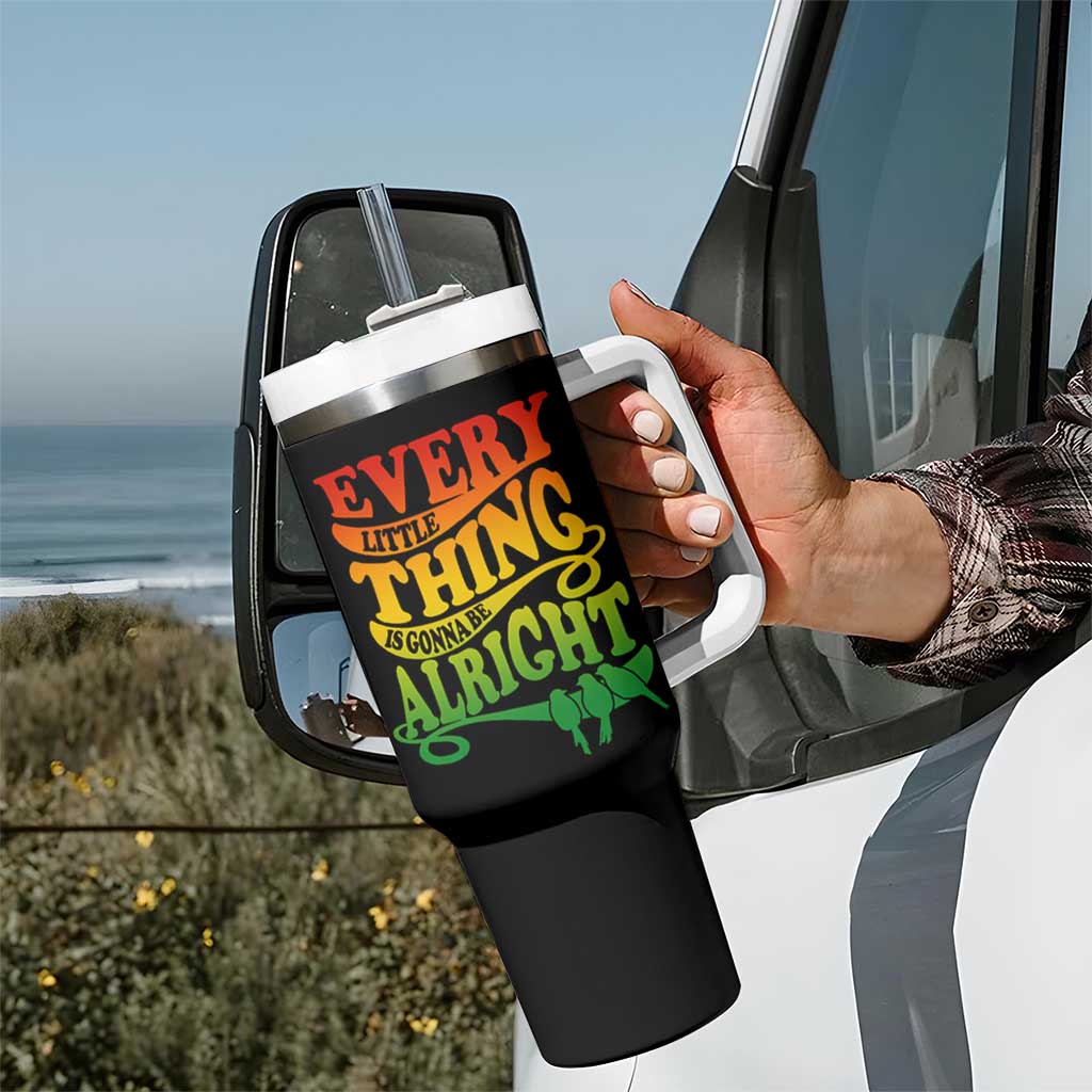Jamaica Reggae Tumbler With Handle Every Little Thing Gonna Be Alright Good Vibes - Wonder Print Shop