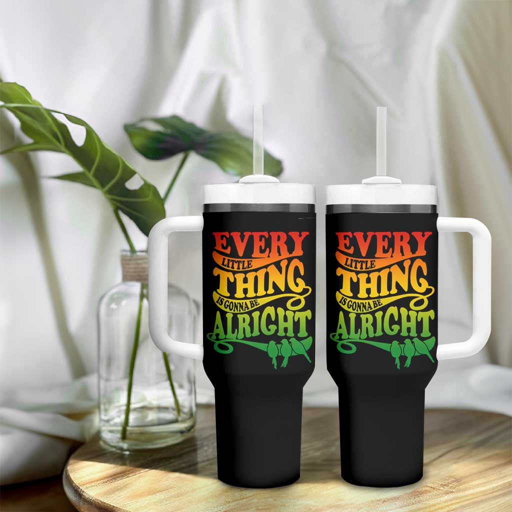 Jamaica Reggae Tumbler With Handle Every Little Thing Gonna Be Alright Good Vibes - Wonder Print Shop