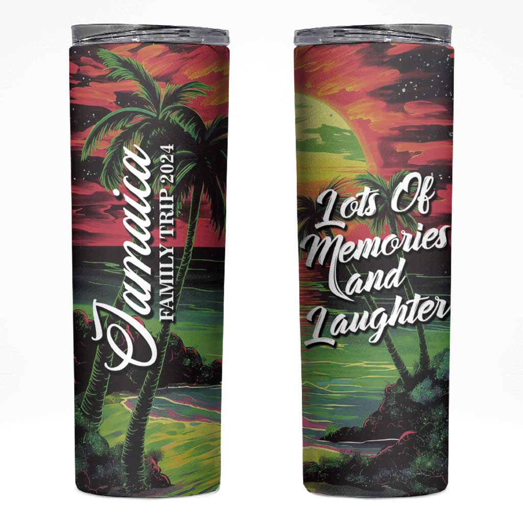 Jamaica Family Trip 2024 Souvenir Skinny Tumbler Jamaican Beach Vacation Lots Of Memories And Laughter - Wonder Print Shop