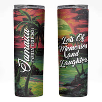 Jamaica Family Trip 2024 Souvenir Skinny Tumbler Jamaican Beach Vacation Lots Of Memories And Laughter - Wonder Print Shop
