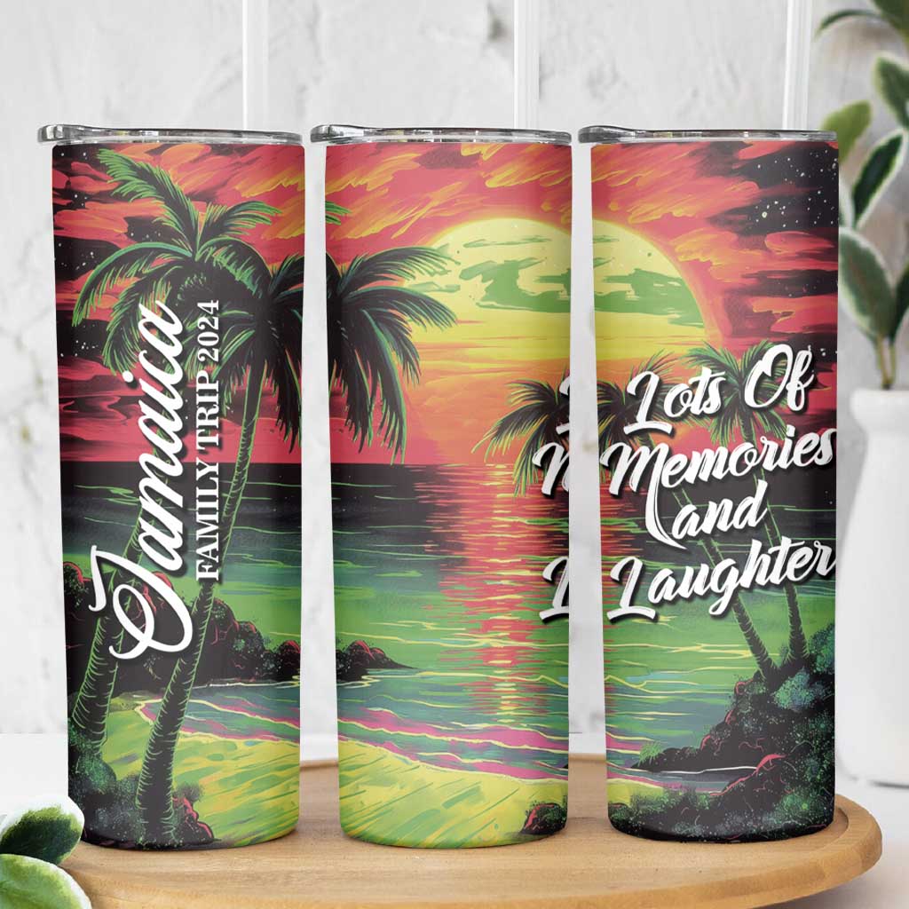 Jamaica Family Trip 2024 Souvenir Skinny Tumbler Jamaican Beach Vacation Lots Of Memories And Laughter - Wonder Print Shop