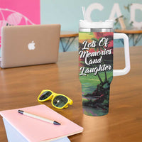 Jamaica Family Trip 2024 Souvenir Tumbler With Handle Jamaican Beach Vacation Lots Of Memories And Laughter - Wonder Print Shop