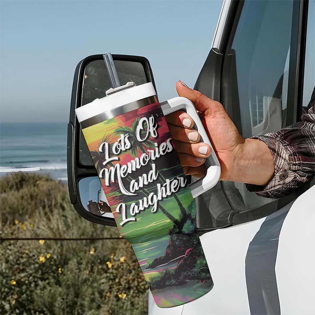 Jamaica Family Trip 2024 Souvenir Tumbler With Handle Jamaican Beach Vacation Lots Of Memories And Laughter - Wonder Print Shop