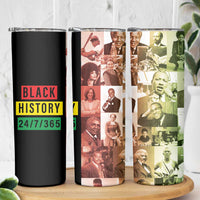 Black Pride Skinny Tumbler Black History 24/7/365 Melanin Civil Rights Leaders