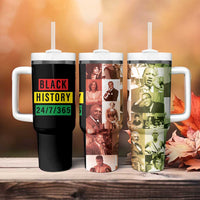 Black Pride Tumbler With Handle Black History 24/7/365 Melanin Civil Rights Leaders