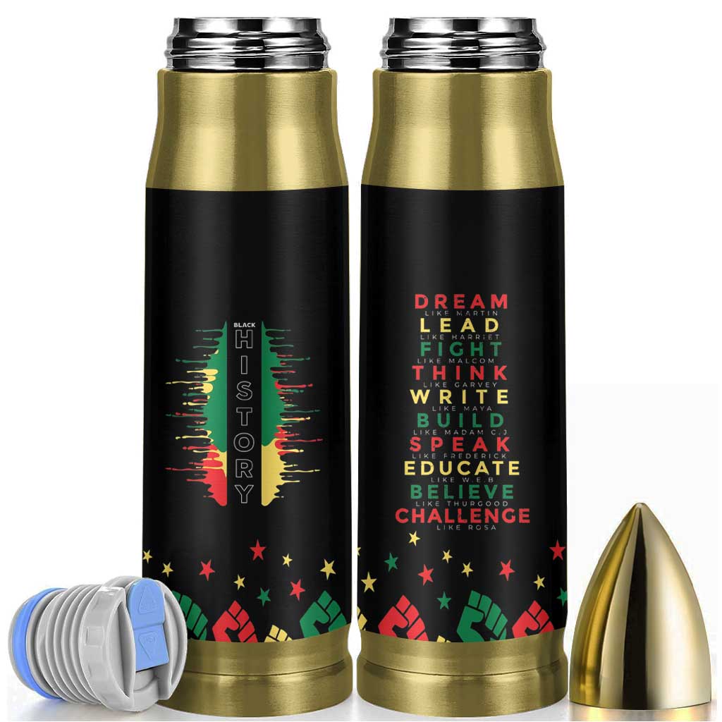Black History Bullet Tumbler Dream Like Martin Lead Like Harriet Fight Like Malcolm Black Pride