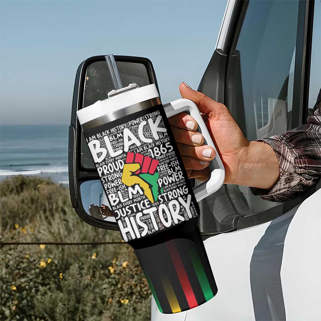 Black Pride Tumbler With Handle Black Love Joy Excellence Pride BLM Black History