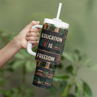 Black Educator Tumbler With Handle Education Is Freedom Bookish Black History