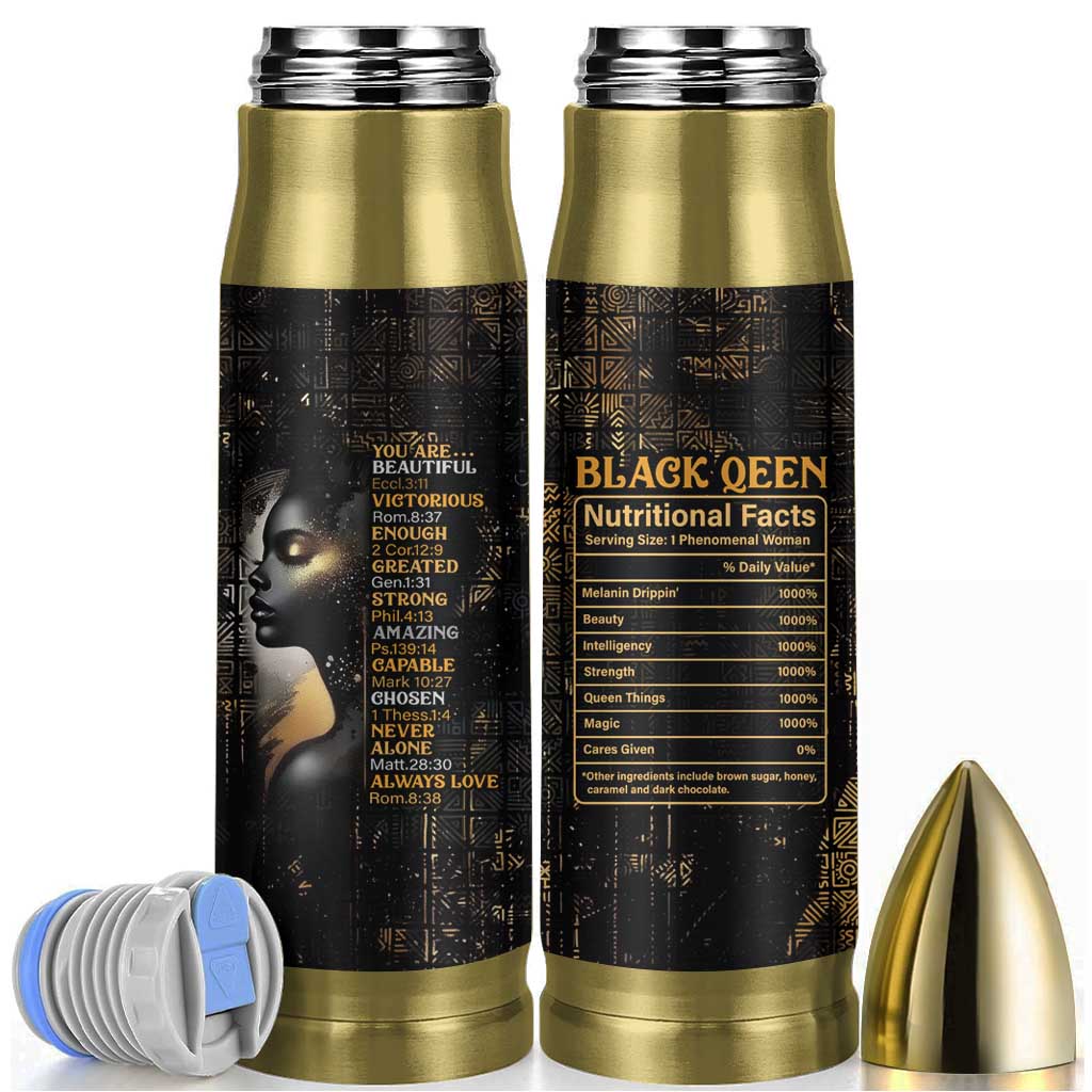Black Women Inspire Bullet Tumbler African Queen Beautiful Victorious Enough Gift For Her