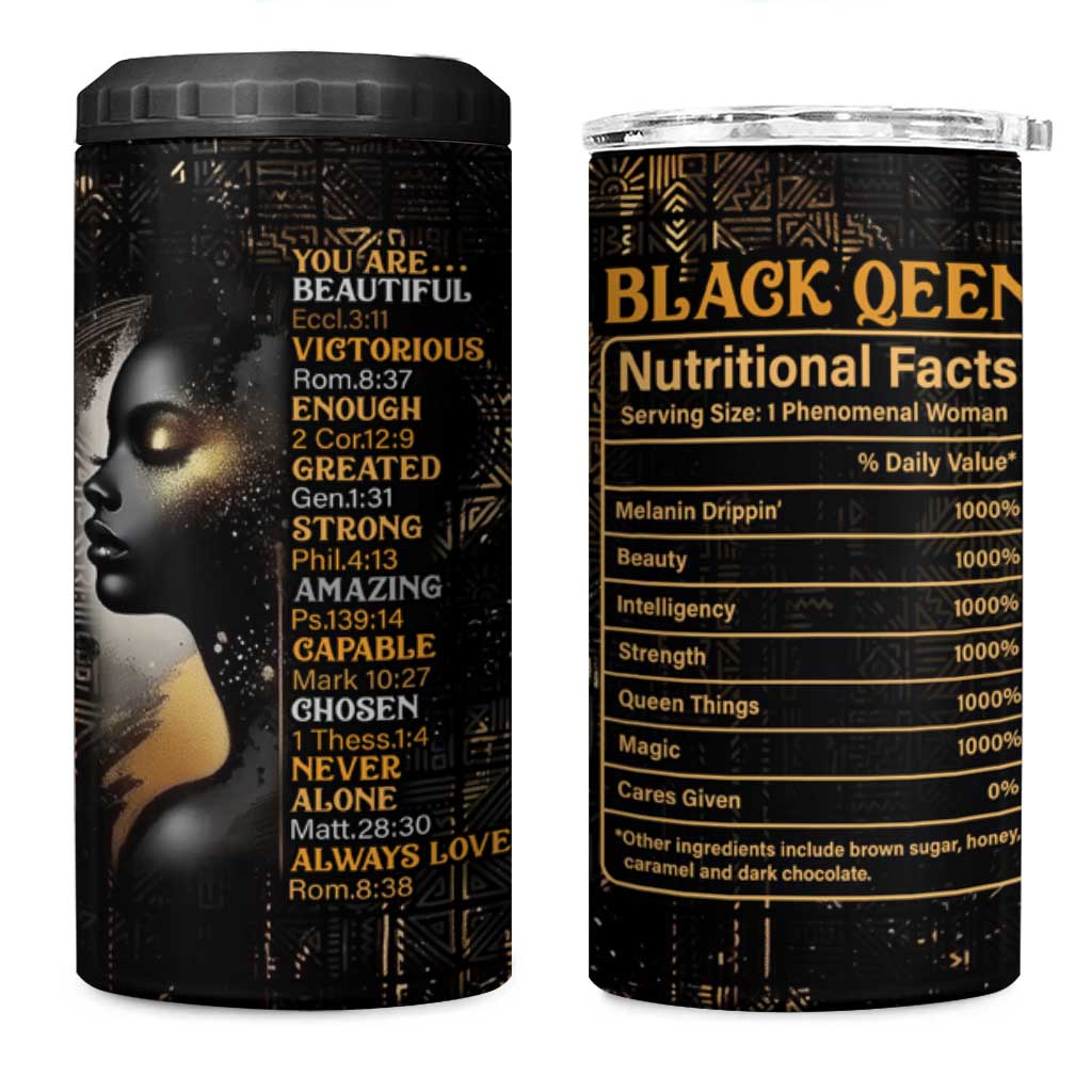 Black Women Inspire 4 in 1 Can Cooler Tumbler African Queen Beautiful Victorious Enough Gift For Her
