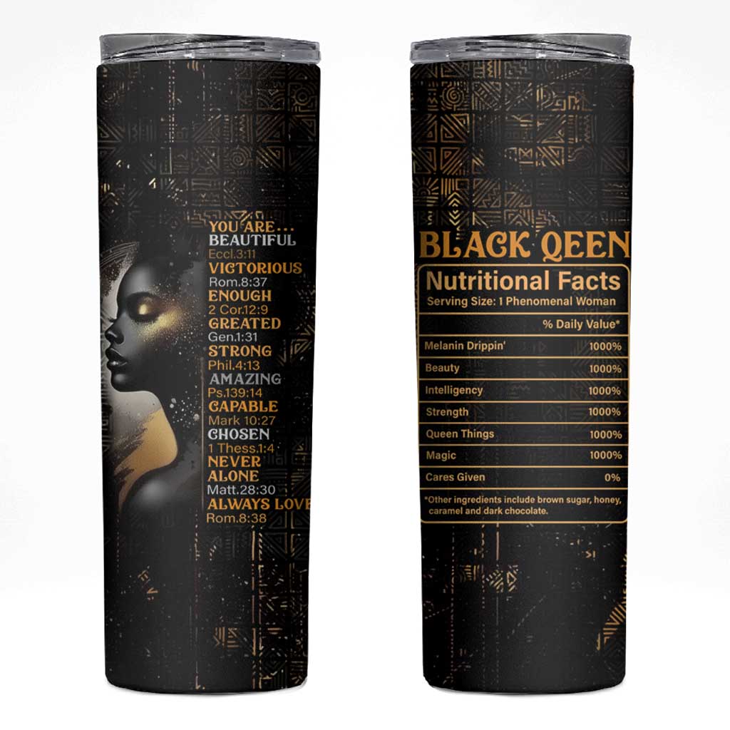 Black Women Inspire Skinny Tumbler African Queen Beautiful Victorious Enough Gift For Her