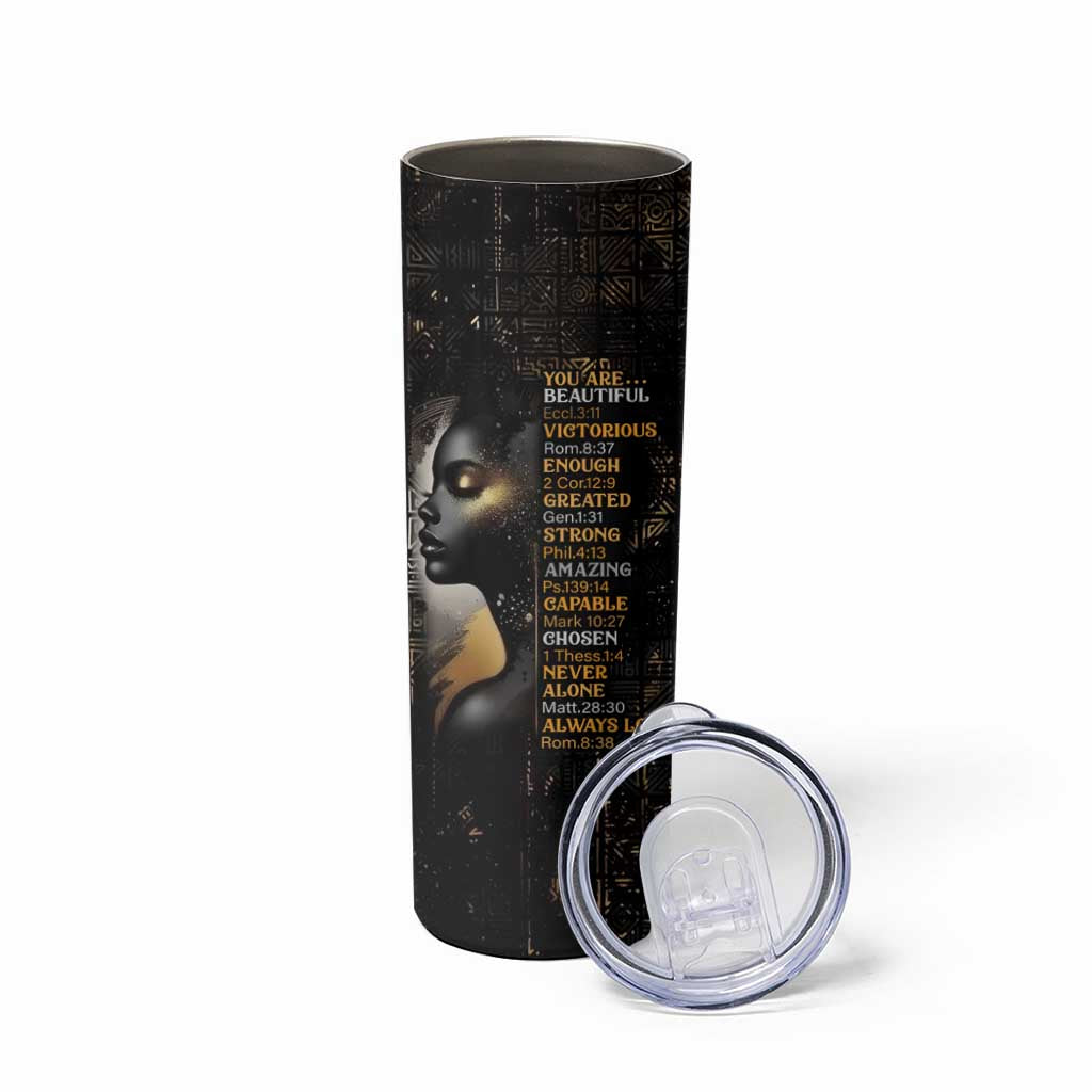 Black Women Inspire Skinny Tumbler African Queen Beautiful Victorious Enough Gift For Her