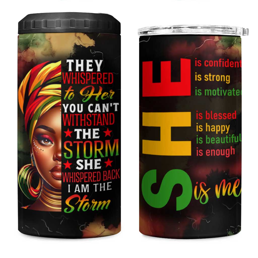 Black Women 4 in 1 Can Cooler Tumbler Confident Strong She Is Me Gift For Her