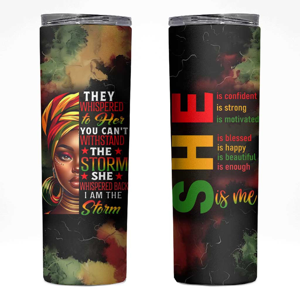 Black Women Skinny Tumbler Confident Strong She Is Me Gift For Her