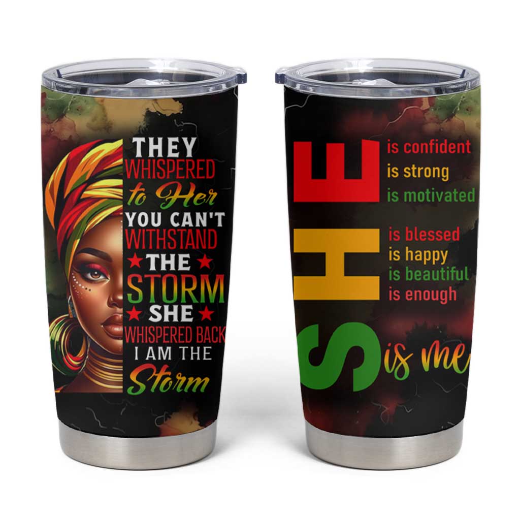 Black Women Tumbler Cup Confident Strong She Is Me Gift For Her