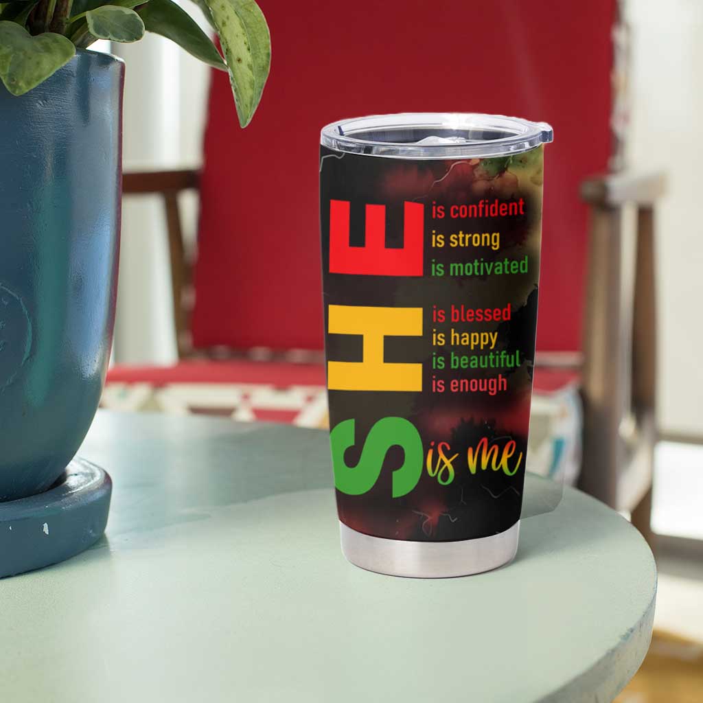 Black Women Tumbler Cup Confident Strong She Is Me Gift For Her