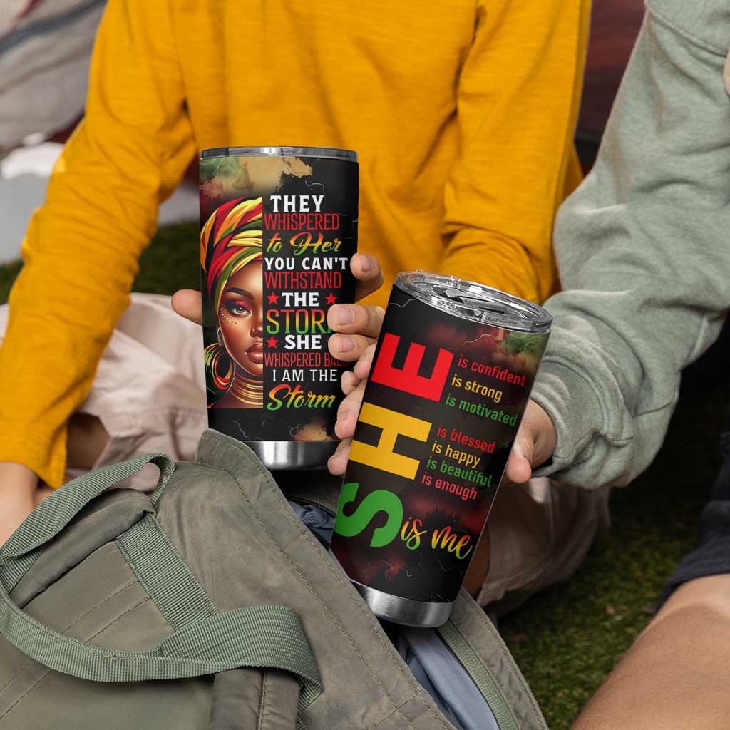 Black Women Tumbler Cup Confident Strong She Is Me Gift For Her
