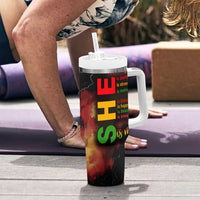 Black Women Tumbler With Handle Confident Strong She Is Me Gift For Her