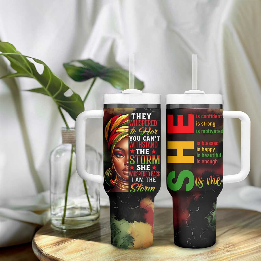 Black Women Tumbler With Handle Confident Strong She Is Me Gift For Her