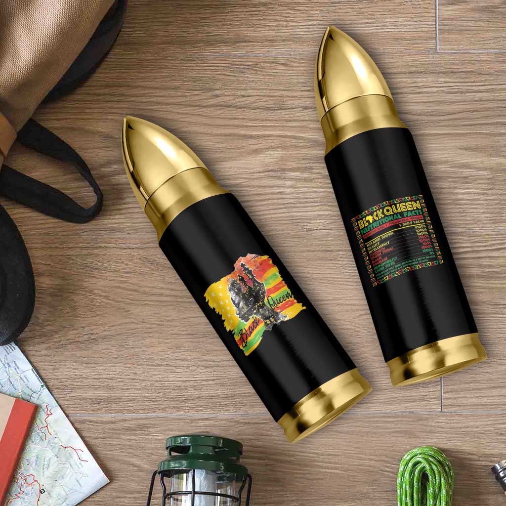 Black Women Bullet Tumbler Black Queen Nutrition Facts Gift for Her
