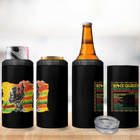 Black Women 4 in 1 Can Cooler Tumbler Black Queen Nutrition Facts Gift for Her