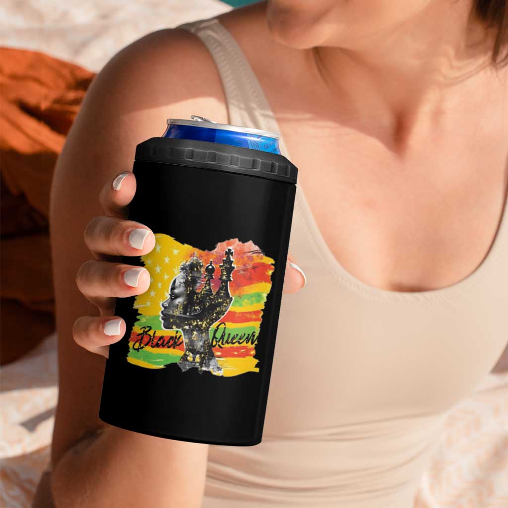 Black Women 4 in 1 Can Cooler Tumbler Black Queen Nutrition Facts Gift for Her