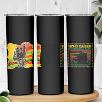 Black Women Skinny Tumbler Black Queen Nutrition Facts Gift for Her