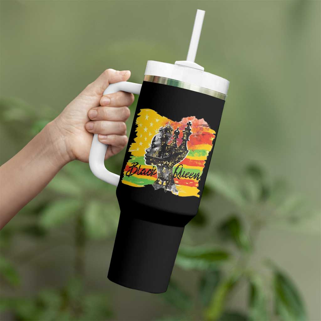 Black Women Tumbler With Handle Black Queen Nutrition Facts Gift for Her