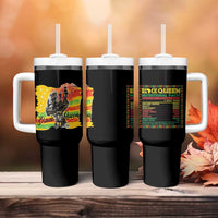 Black Women Tumbler With Handle Black Queen Nutrition Facts Gift for Her