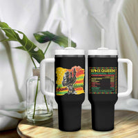 Black Women Tumbler With Handle Black Queen Nutrition Facts Gift for Her