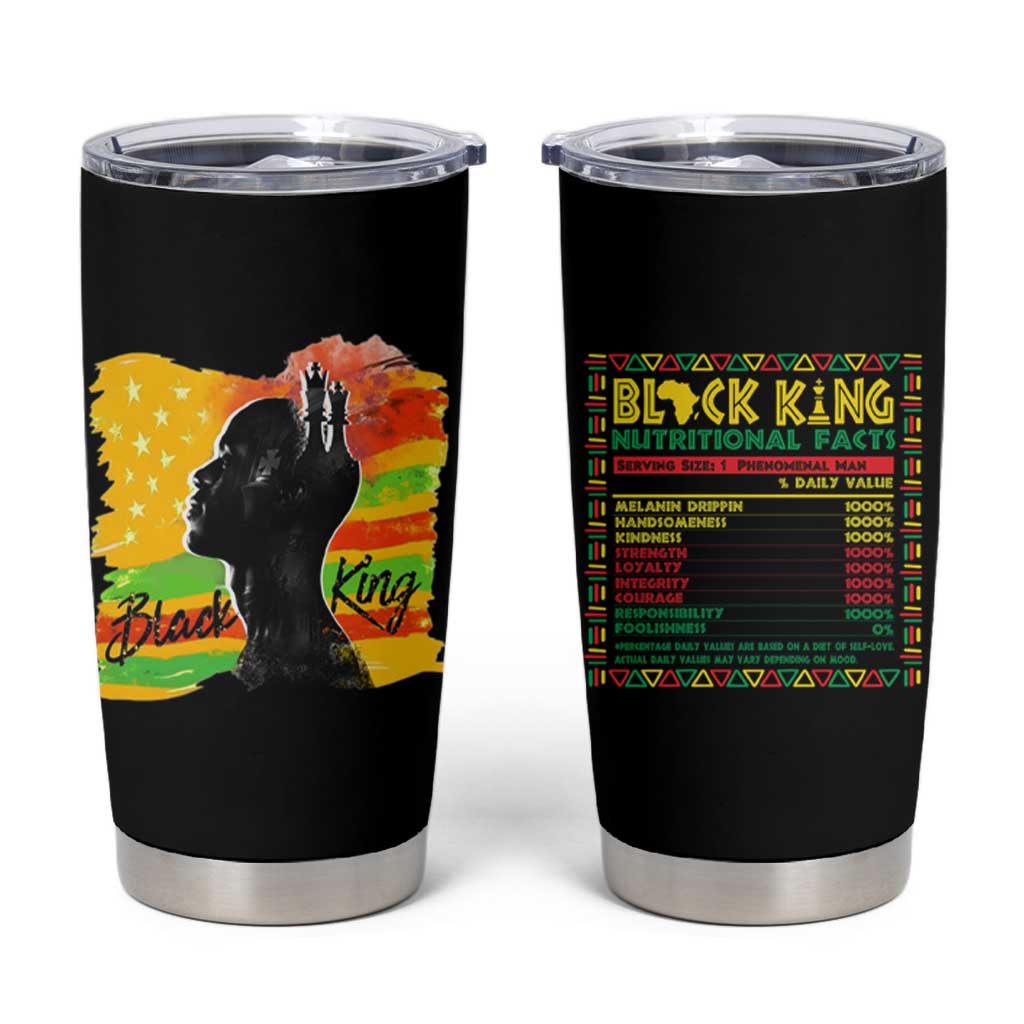 Black King Tumbler Cup African American Man Pride Gift for Him