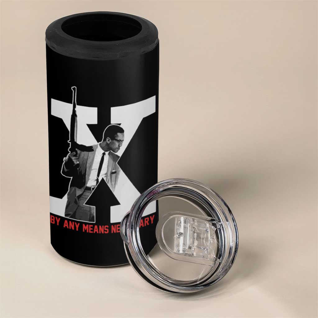 Malcolm X 4 in 1 Can Cooler Tumbler By Any Means Civil Rights Leaders Black Pride BLM