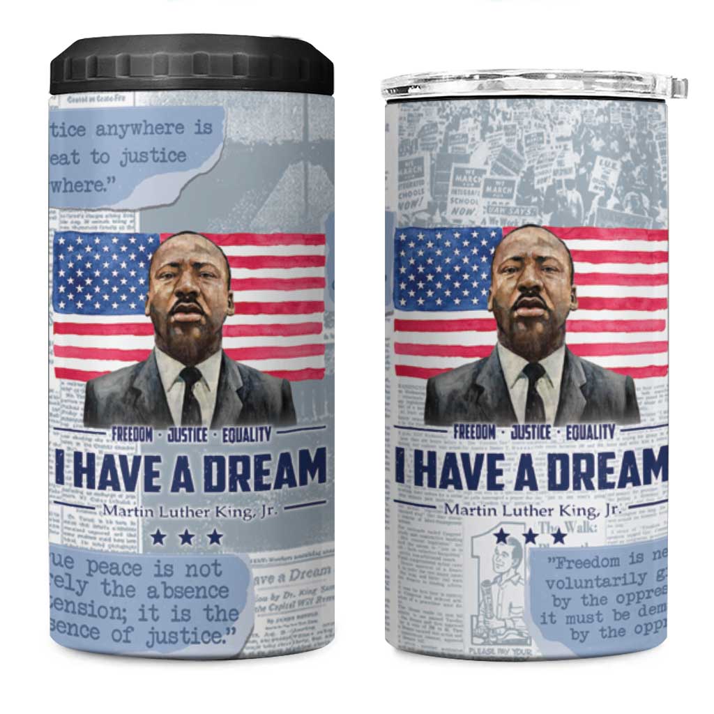 Martin Luther King Jr. 4 in 1 Can Cooler Tumbler I Have A Dream Like King Civil Rights Leaders Black Pride