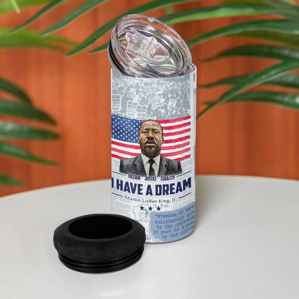 Martin Luther King Jr. 4 in 1 Can Cooler Tumbler I Have A Dream Like King Civil Rights Leaders Black Pride